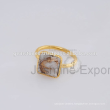 Vermeil Gold Plated Jewelry Suppliers, Gold Semi Precious Gemstone Jewelry Rings